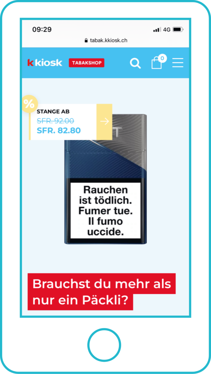 Mehr als 1000 Tabak- Produkte im Onlineshop